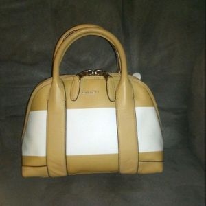 Coach Bleecker Mini Preston Striped Coach Canvas Satchel